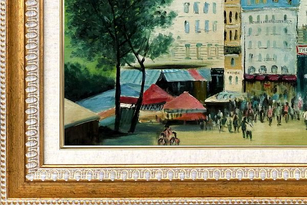 在庫あ特価◎伊波伸之『パリの街（F10号）』油絵★風景画 自然、風景画